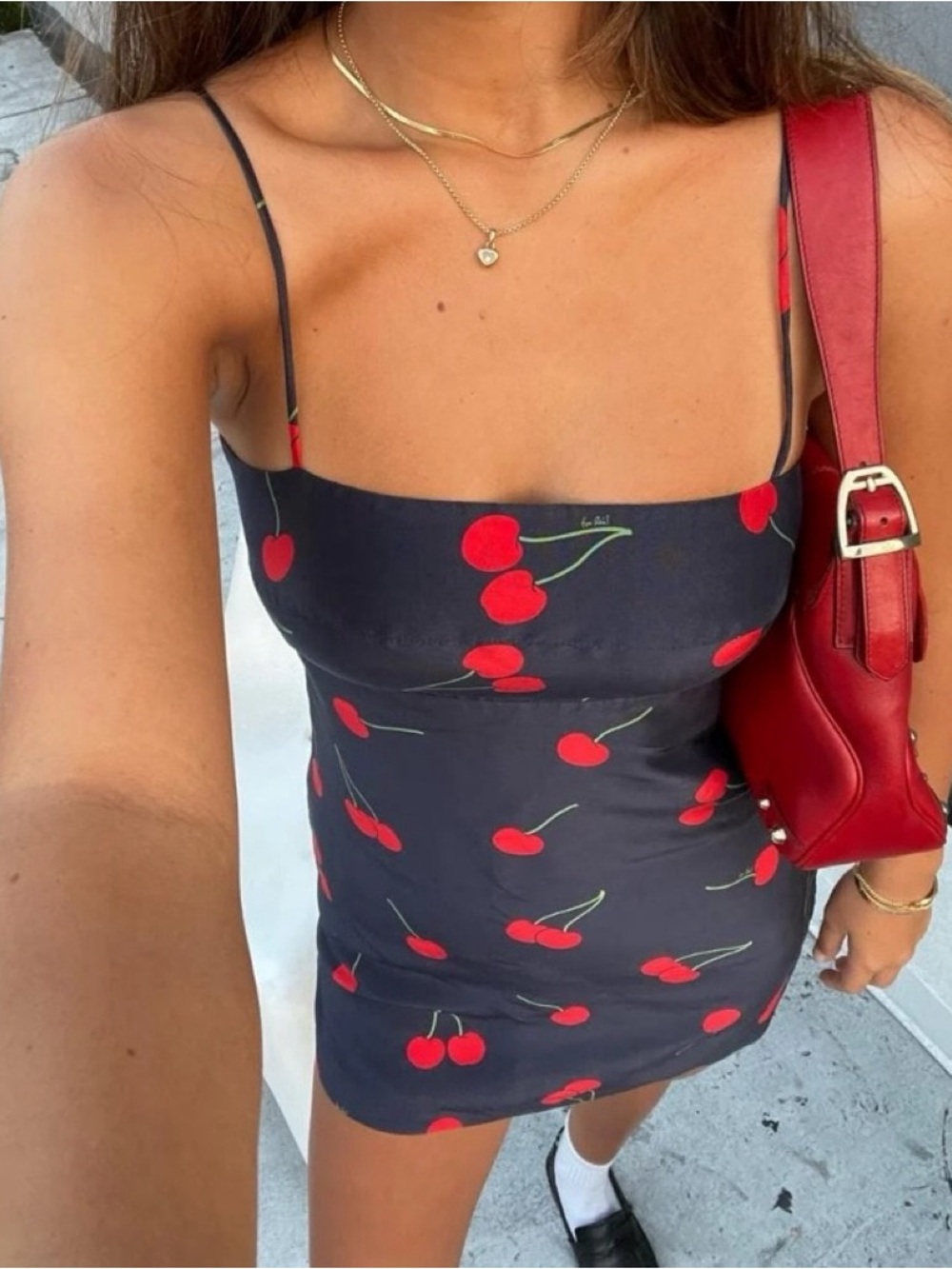 Realisation Par Christy Cherry Chiffon Silk Dress